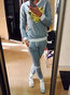 Round Neck Straight Patchwork Polyester Patchwork Sweatshirts (Style V100745)