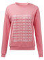 Round Neck Standard Cute Letter Cotton Sweatshirts (Style V100747)