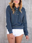 Hooded Casual Plain Cotton Strappy Sweatshirts (Style V100753)