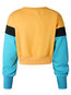 Round Neck Short Loose Casual Acrylic Sweatshirts (Style V100754)