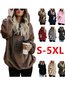 Loose Plus Size Plain Polyester Zipper Sweatshirts (Style V100758)