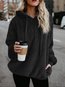 Loose Plus Size Plain Polyester Zipper Sweatshirts (Style V100758)