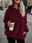 Loose Plus Size Plain Polyester Zipper Sweatshirts (Style V100758)