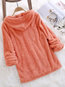 Hooded Loose Casual Plain Polyester Sweatshirts (Style V100759)