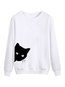 Round Neck Straight Cute Polyester Pattern Sweatshirts (Style V100766)