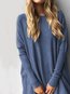 Long Loose Sexy Plain Polyester Sweatshirts (Style V100769)