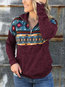 Standard Straight Casual Geometric Polyester Hoodie (Style V100788)