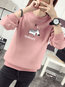 Standard Straight Cute Letter Polyester Sweatshirts (Style V100793)