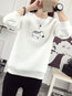 Standard Straight Cute Letter Polyester Sweatshirts (Style V100793)