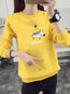 Standard Straight Cute Letter Polyester Sweatshirts (Style V100793)