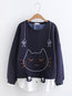 Standard Cute Animal Polyester Patchwork Sweatshirts (Style V100804)