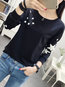 Round Neck Standard Straight Polyester Embroidered Hoodie (Style V100811)