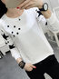 Round Neck Standard Straight Polyester Embroidered Hoodie (Style V100811)