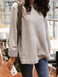 Round Neck Standard Casual Plain Asymmetrical Sweatshirts (Style V100813)