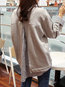Round Neck Standard Casual Plain Asymmetrical Sweatshirts (Style V100813)