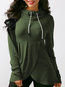 Standard Straight Casual Polyester Ruffle Hoodie (Style V100814)