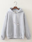 Hooded Loose Casual Plain Polyester Hoodie (Style V100815)