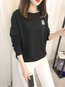 Round Neck Loose Casual Letter Patchwork Sweatshirts (Style V100818)