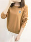 Round Neck Loose Casual Letter Patchwork Sweatshirts (Style V100818)