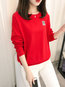 Round Neck Loose Casual Letter Patchwork Sweatshirts (Style V100818)
