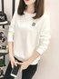 Round Neck Loose Casual Letter Patchwork Sweatshirts (Style V100818)