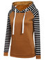 Hooded Standard Casual Striped Patchwork Hoodie (Style V100821)