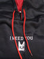Hooded Standard Casual Letter Polyester Hoodie (Style V100822)