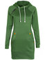 Slim Casual Plain Polyester Pockets Hoodie (Style V100830)