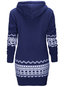 Hooded Casual Floral Cotton Blends Pattern Hoodie (Style V100833)