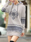 Hooded Casual Floral Cotton Blends Pattern Hoodie (Style V100833)