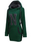 Hooded Standard Slim Letter Cotton Blends Hoodie (Style V100834)