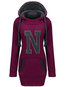 Hooded Standard Slim Letter Cotton Blends Hoodie (Style V100834)