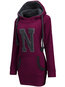 Hooded Standard Slim Letter Cotton Blends Hoodie (Style V100834)