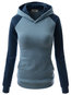 Hooded Casual Color Block Cotton Blends Patchwork Hoodie (Style V100836)