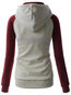Hooded Casual Color Block Cotton Blends Patchwork Hoodie (Style V100836)