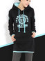 Standard Casual Letter Cotton Blends Pockets Hoodie (Style V100837)