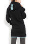 Standard Casual Letter Cotton Blends Pockets Hoodie (Style V100837)