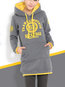 Standard Casual Letter Cotton Blends Pockets Hoodie (Style V100837)