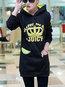 Hooded Slim Letter Cotton Blends Pockets Hoodie (Style V100838)