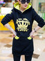 Hooded Slim Letter Cotton Blends Pockets Hoodie (Style V100838)