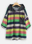 Hooded Standard Striped Polyester Pockets Hoodie (Style V100842)