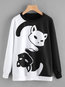 Standard Casual Animal Polyester Pattern Sweatshirts (Style V100845)