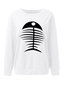 Round Neck Standard Loose Casual Cartoon Sweatshirts (Style V100848)