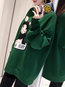 Round Neck Loose Cute Cotton Pattern Sweatshirts (Style V100853)