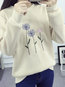 Round Neck Standard Loose Sweet Polyester Sweatshirts (Style V100862)