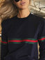 Round Neck Loose Casual Polyester Pattern Sweatshirts (Style V100863)