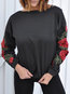 Round Neck Standard Elegant Polyester Applique Sweatshirts (Style V100864)