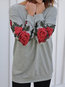 Round Neck Standard Elegant Polyester Applique Sweatshirts (Style V100864)