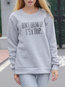 Round Neck Standard Loose Sweet Letter Sweatshirts (Style V100868)
