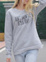 Round Neck Standard Loose Sweet Letter Sweatshirts (Style V100868)